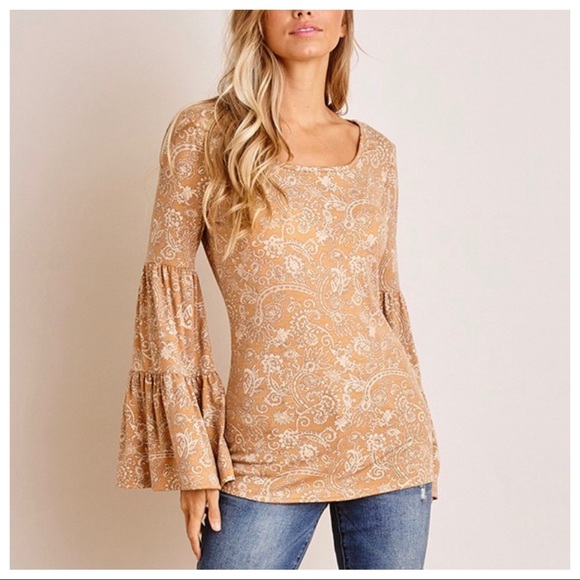 ✨LAST ONE✨Paisley Print Tiered Sleeves print top - Picture 4 of 5